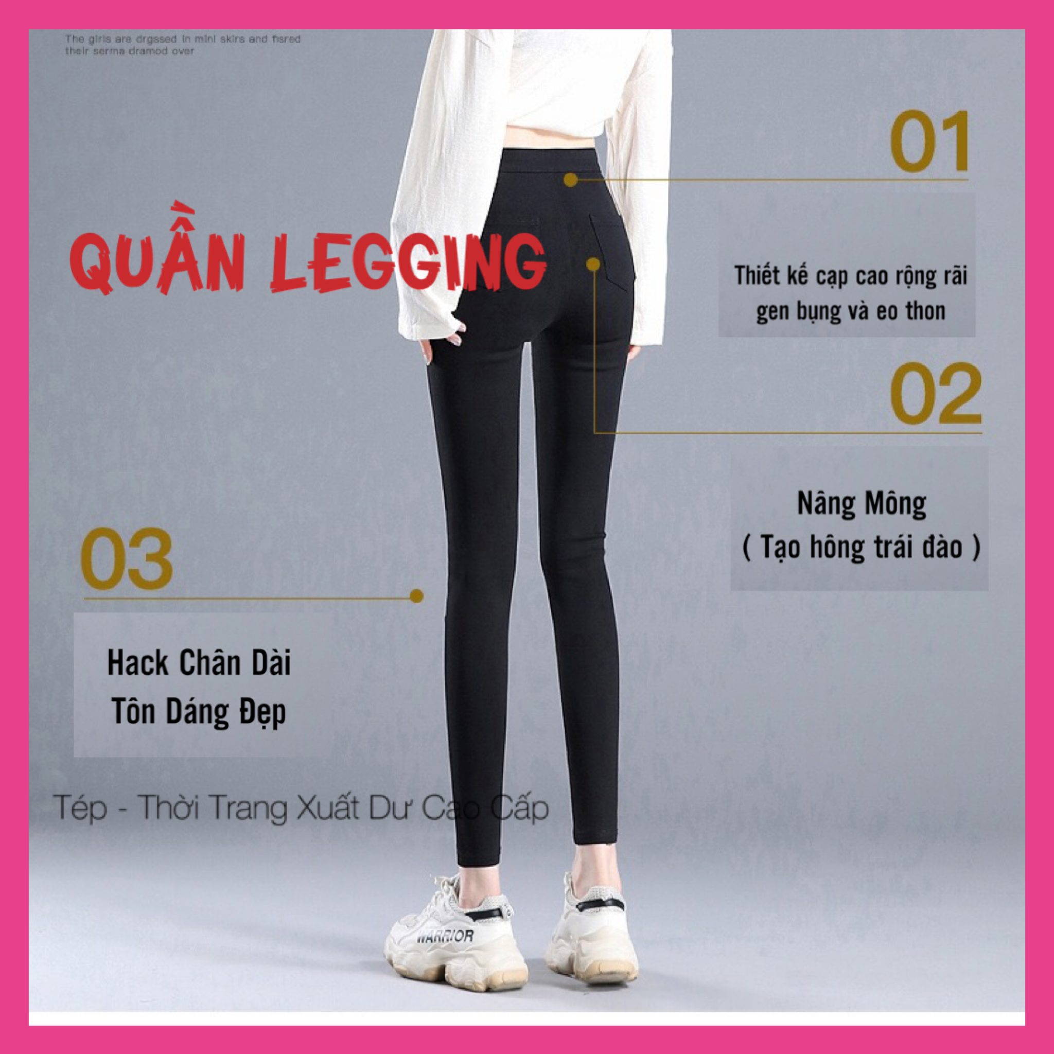 Quần Legging Nâng Mông,Thon Chân,Tôn Dáng,Cạp Cao Gen Bụng,Siêu Co Giãn,Chất Đẹp Hàng Loại 1,Không Bai Không Xù - Mua Là Có Quà - Quần legging ,quần nữ , quần bó nữ,quần legging nữ,legging nữ,legging hàn-Nguyễn Hiền Thời Trang Cao Cấp