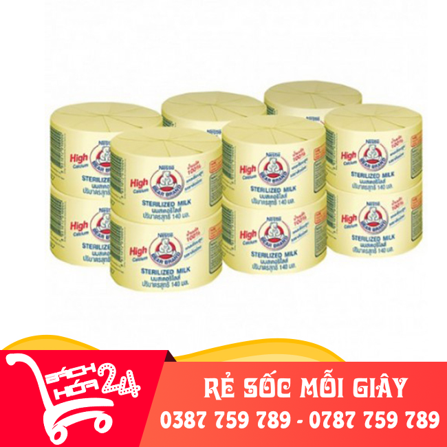 Lốc 12 hộp sữa gấu NESTLE thái lan tăng chiều cao 140ml【Bách Hóa 24】