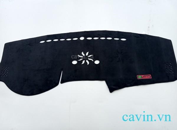 Thảm taplo nhung lông cừu xe Hyundai Tucson 2019 - Thảm chống nóng taplo 3 lớp - Phụ kiện xe Tucson