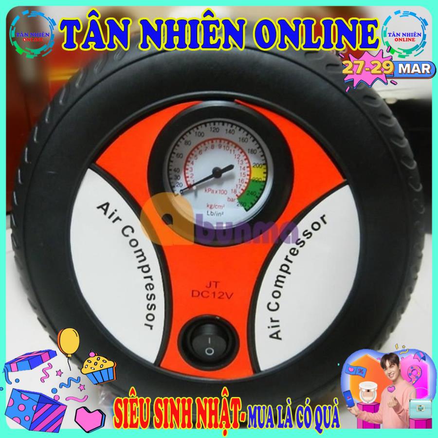 Máy bơm bánh xe máy, xe hơi mini 12v tiện lợi