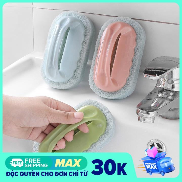 Miếng chùi rửa làm sạch chén dĩa, ly tách, bề mặt sàn có tay cầm; miếng rửa chén có tay cầm siêu sạch