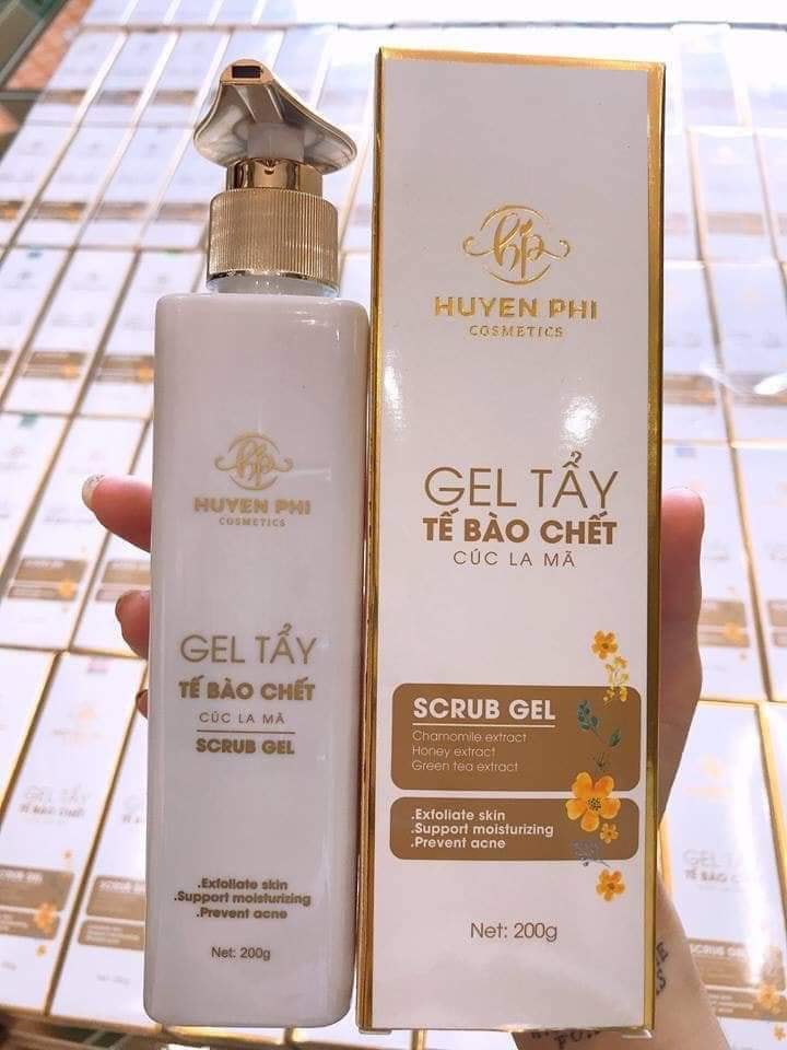 Gel tẩy tế bào chết Huyền Phi hương cúc la mã cực thơm