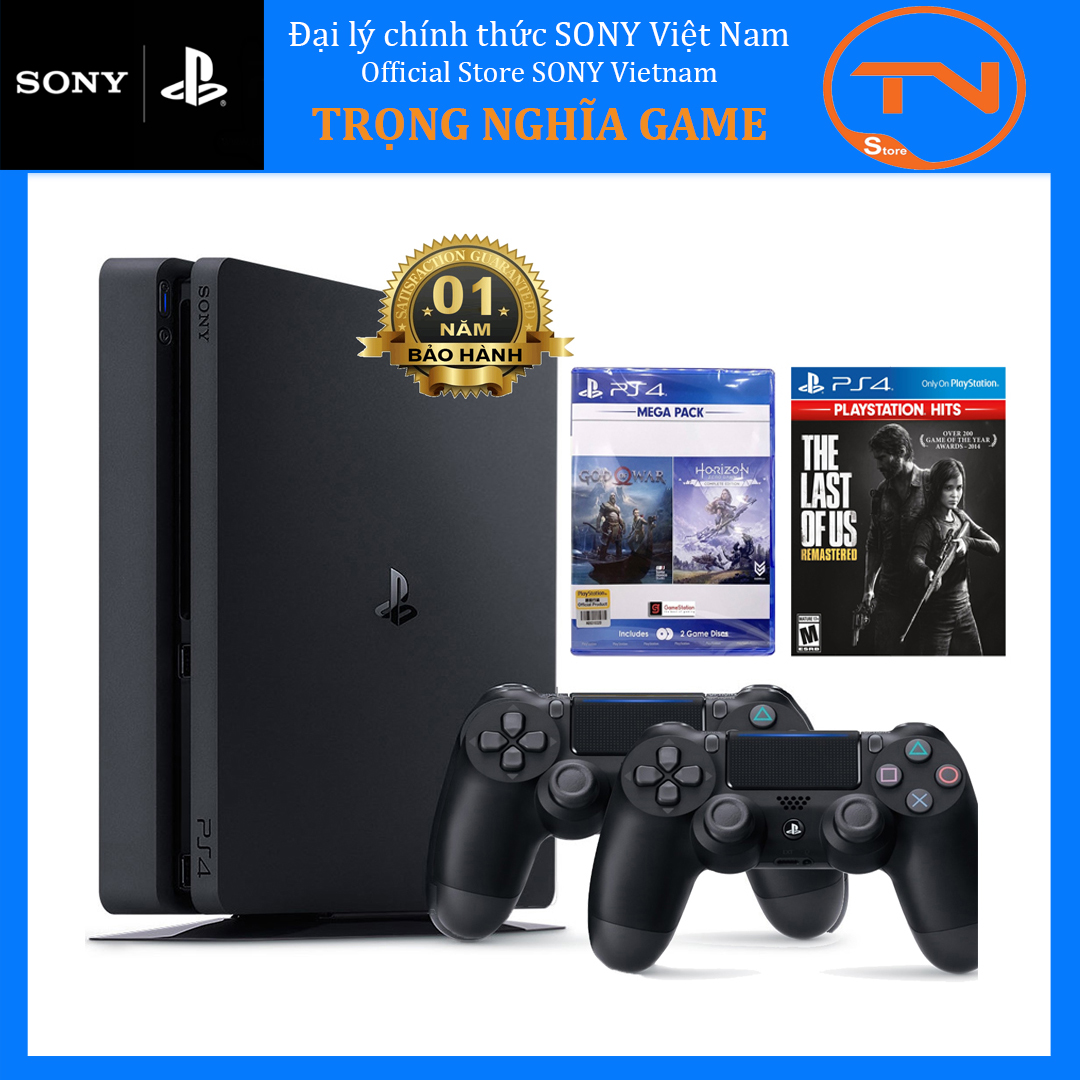 Máy PS4 Slim 2218B 1TB Sony [Bảo Hành 1 Năm] + 2 Tay Cầm +3 Games Combo - Hàng Phân Phối Chính Thức