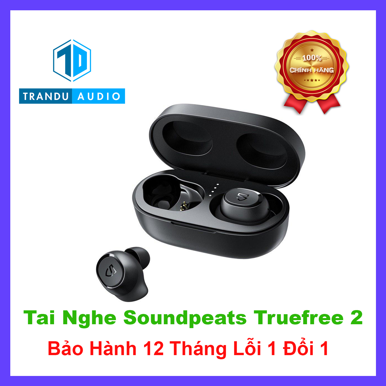 Tai Nghe True Wireless Soundpeats TrueFree 2 ✔️Chống Nước IPX7 ✔️Chính Hãng ✔️New Seal ✔️Bảo Hành 12 Tháng | Trần Du Audio