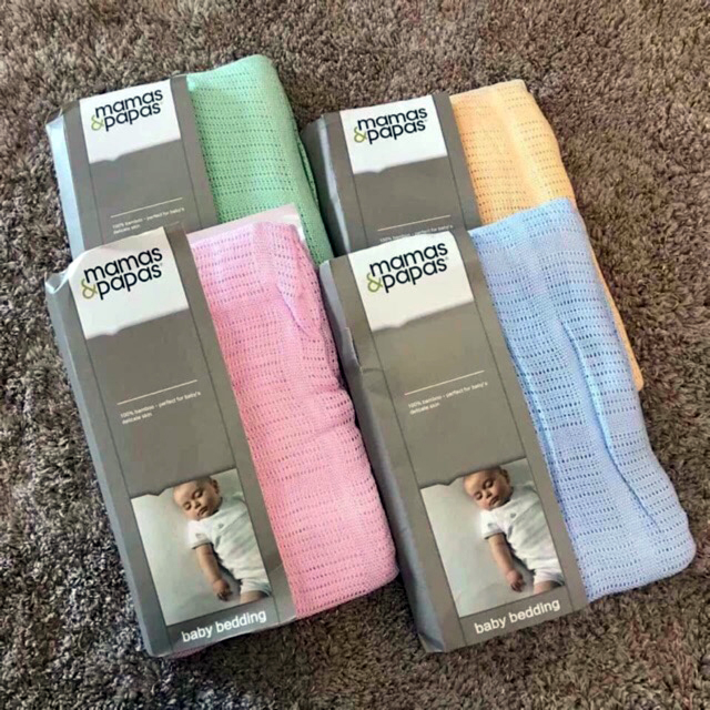 Chăn lưới cho bé - chăn lưới chống ngạt vải sợi tre siêu mền xuất Anh Mamas & Papas kích thước 120x160cm đủ màu