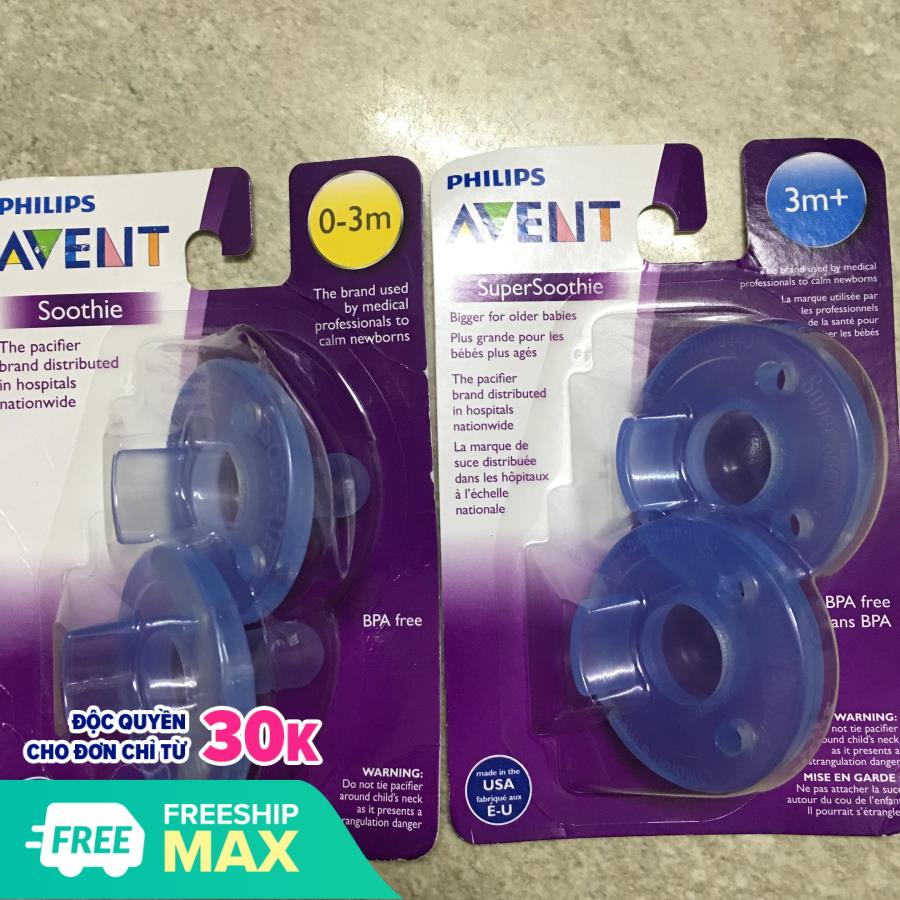 Bộ 2 ti giả Avent chống vẩu cho bé( đủ size)