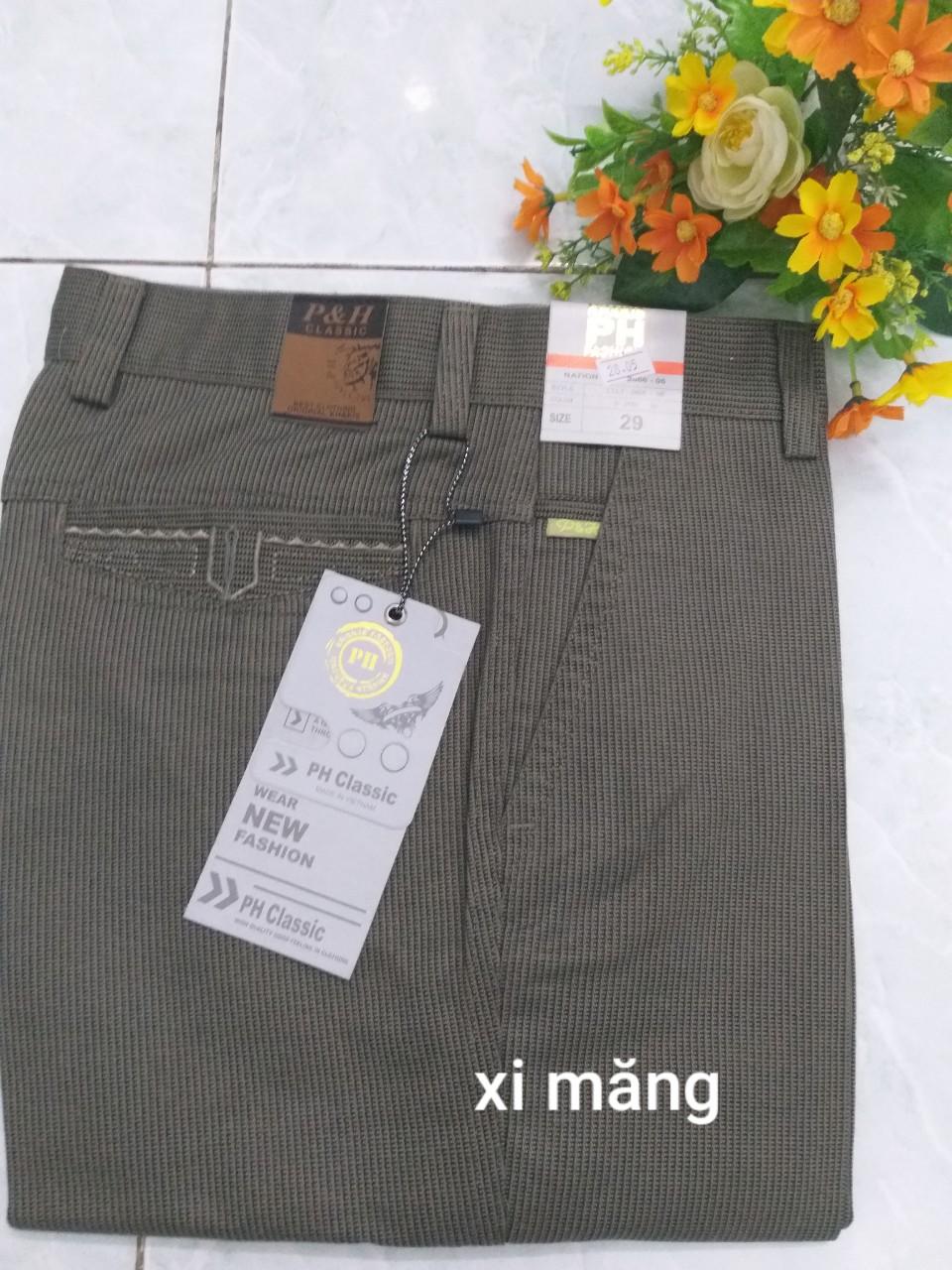 Quần kaki trung niên vải in caro