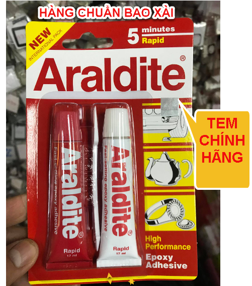 Keo ARALDITE (5 minutes) dán chống nước cho đồng hồ, keo AB trong suốt, keo dán đa năng, đồ gỗ, ống nước, kim loại....Loại Xịn CHÍNH HÃNG
