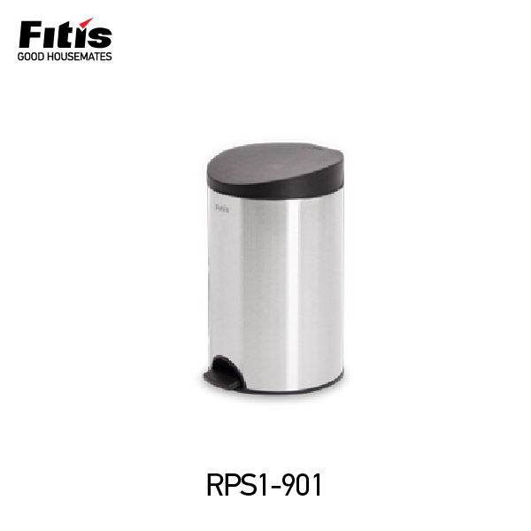 Thùng rác fitis rps1-901 premium-pedal thân bạc, nắp đen - 8000862600