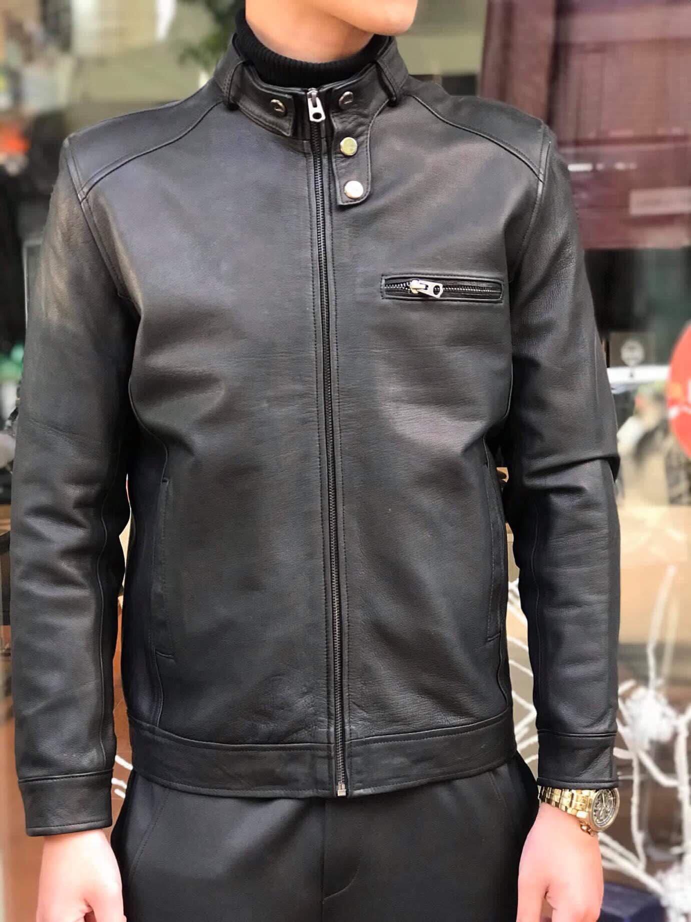 Áo Khoác Da Nam , áo da nam da thật 100%- Áo Da DÊ ( đen ) - Áo Da Nam ĐỊnh