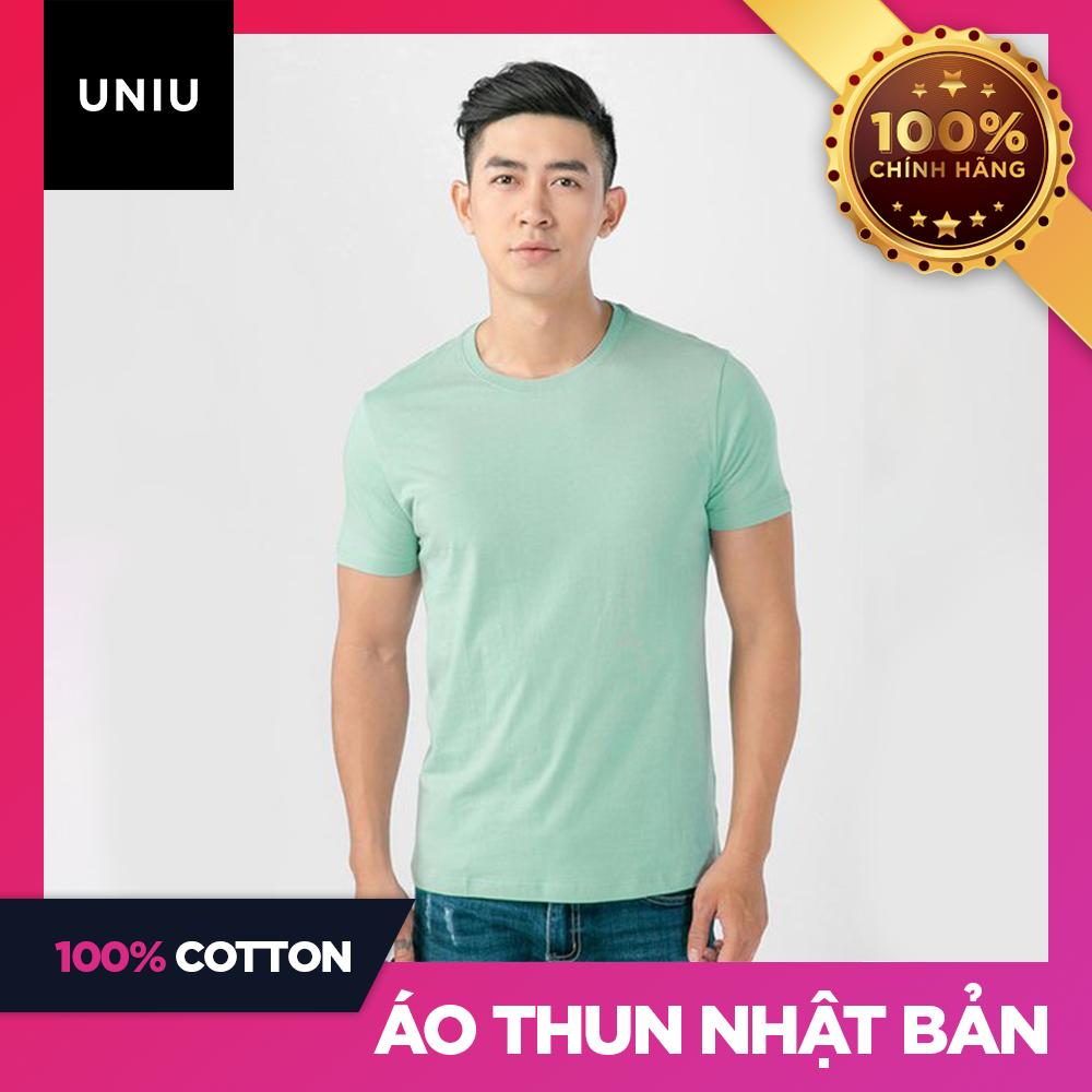 Áo thun trơn nam cổ tròn UNIU bạc hà