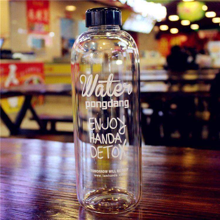 Bình nước Detox đẹp " Water Pongdang" 1000 ml + Túi Vải - SK2006 ( màu trong suốt )