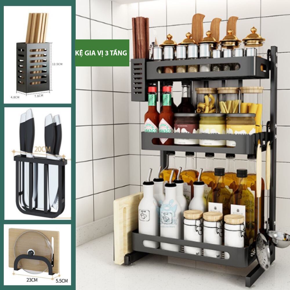 Kệ để gia vị nhà bếp, kệ để đồ dùng 2,3 tầng