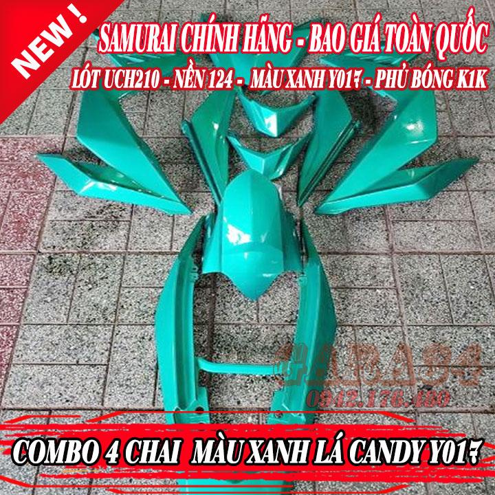 COMBO 4 CHAI SƠN SAMURAI MÀU XANH LÁ CANDY Y017