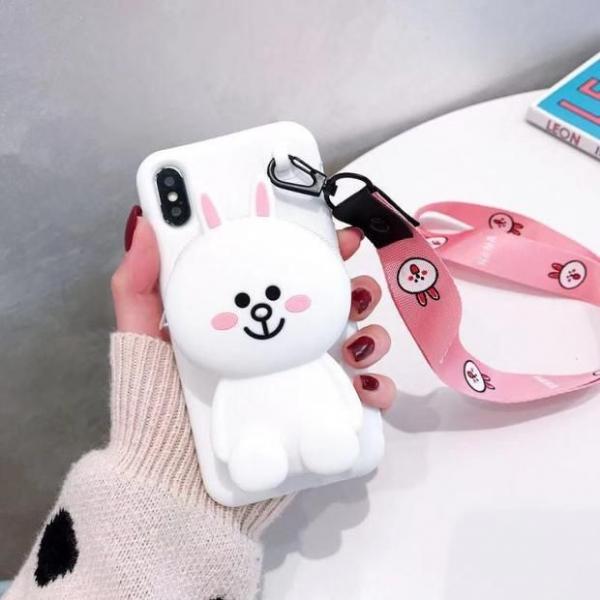 ỐP ĐIỆN THOẠI IPHONE THỎ CONY TRẮNG KÈM VÍ CHO IPHONE (Tặng dây đeo) DÀNH CHO CÁC DÒNG IPHONE