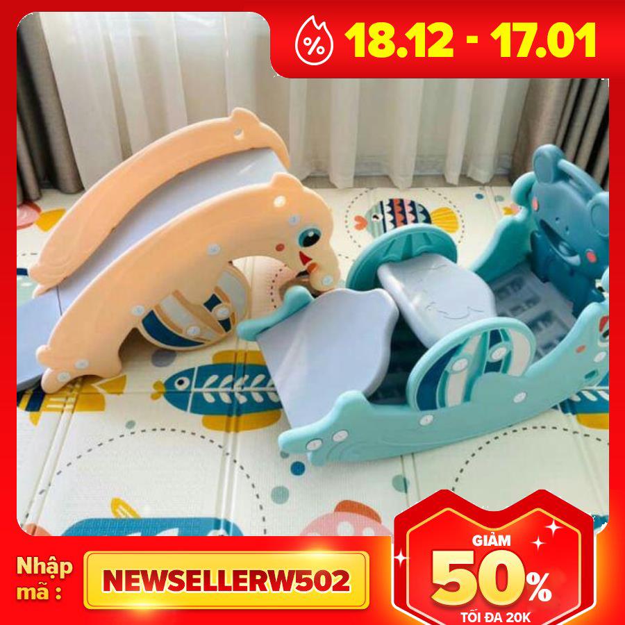 Cầu trượt bập bênh cá heo 3in1 2020