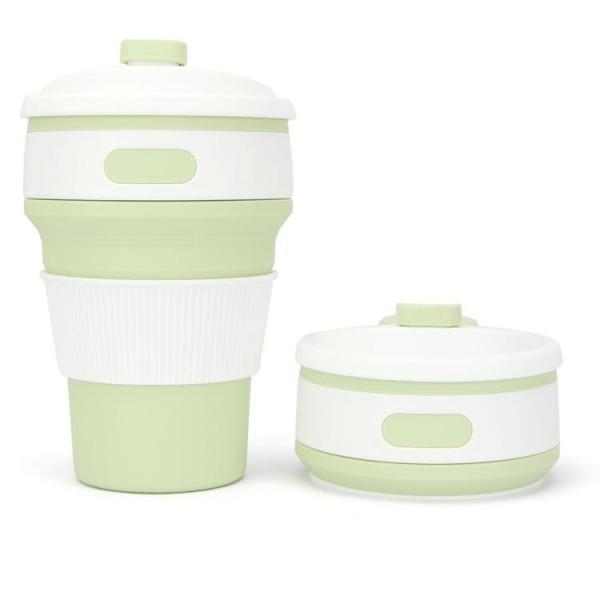 Bình Nước Gấp Gọn Thông Minh Bình Nước Dạng Ly Cà Phê Nhựa Dẻo Silicone 350ml Telescoping, ly nước
