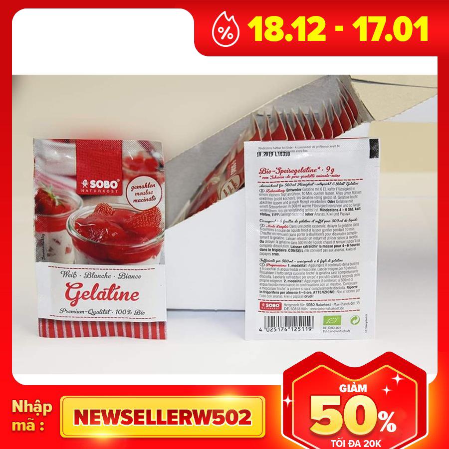 [HCM]Bột Gelatine Hữu cơ 9g