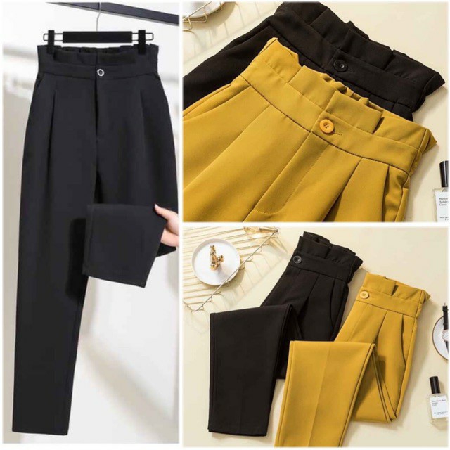 Quần baggy cạp cao xếp ly - Shop Bảo Dương