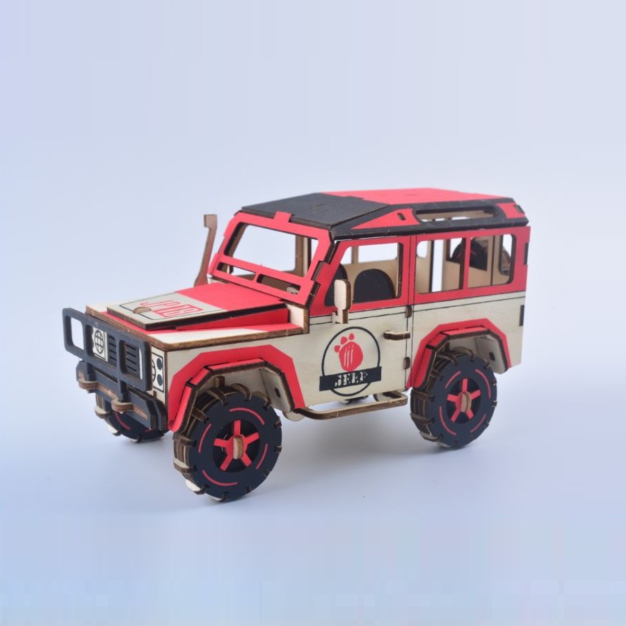 Đồ chơi lắp ráp gỗ 3D mô hình xe SUV Thunder - cắt laser