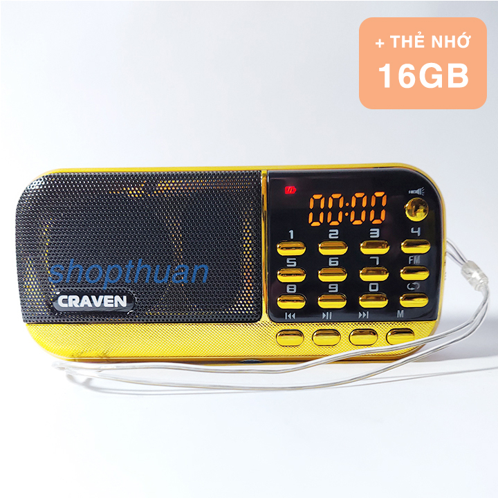 [HCM]Loa Craven CR-836s 2 Pin + Thẻ Nhớ 16GB - Có Đèn Pin - Nghe Thẻ Nhớ  USB FM Radio