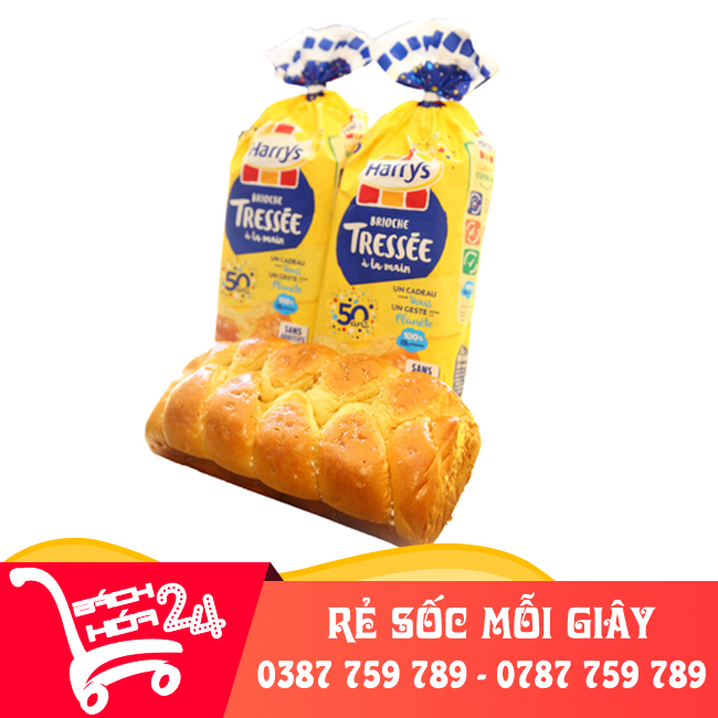 Bánh mì hoa cúc Pháp Harrys Brioche Tressee loại ổ lớn 500g (Hàng mới mỗi tuần) 【Bách Hóa 24】