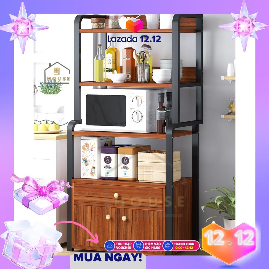 Kệ lò vi sóng đa năng loại 163 kệ nhà bếp để lò vi sóng lò nướng nồi cơm điện kèm giá để rau củ gia vị loại tốt chịu lực cao