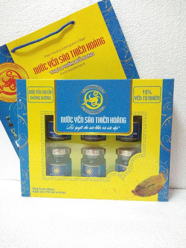 Nước yến Thiên Hoàng không đường 15% yến tổ cao cấp kèm túi giấy