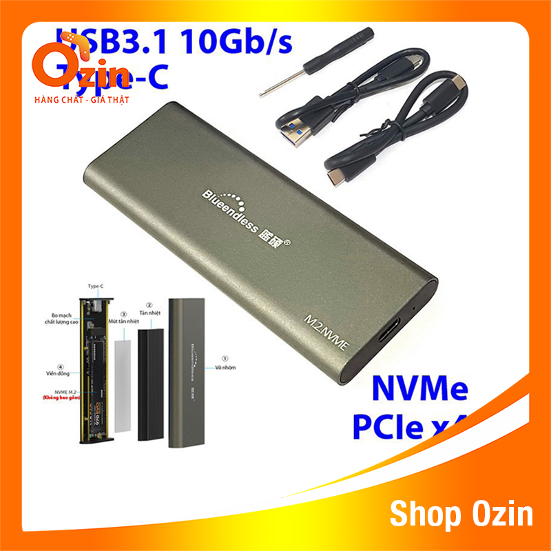 Hộp đựng ổ cứng SSD M.2 NVMe Blueendless Box SSD NVMe To USB Type-C