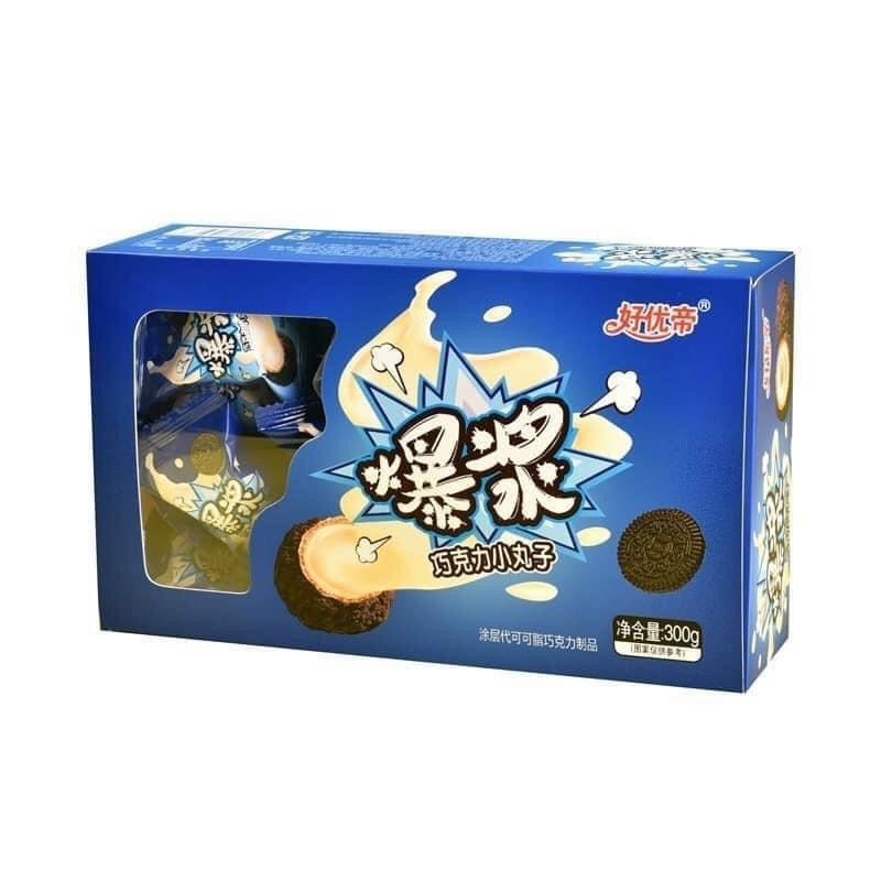 [sẵn tphcm] Bánh Socola nhân ĐẬU PHỘNG chảy 3 lớp- 1 hộp 300gr