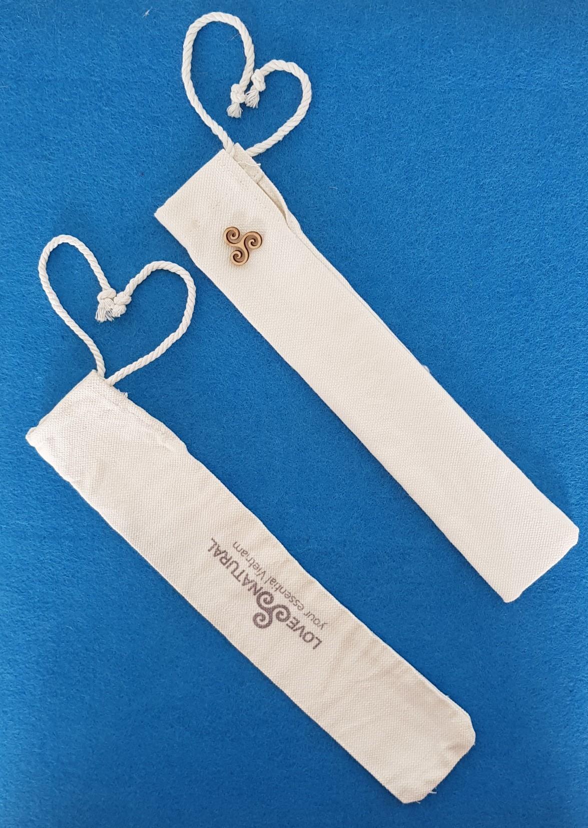 [HCM]Túi Canvas (vải bố) chuyên dùng đựng ống hút tre /CANVAS straw  bag