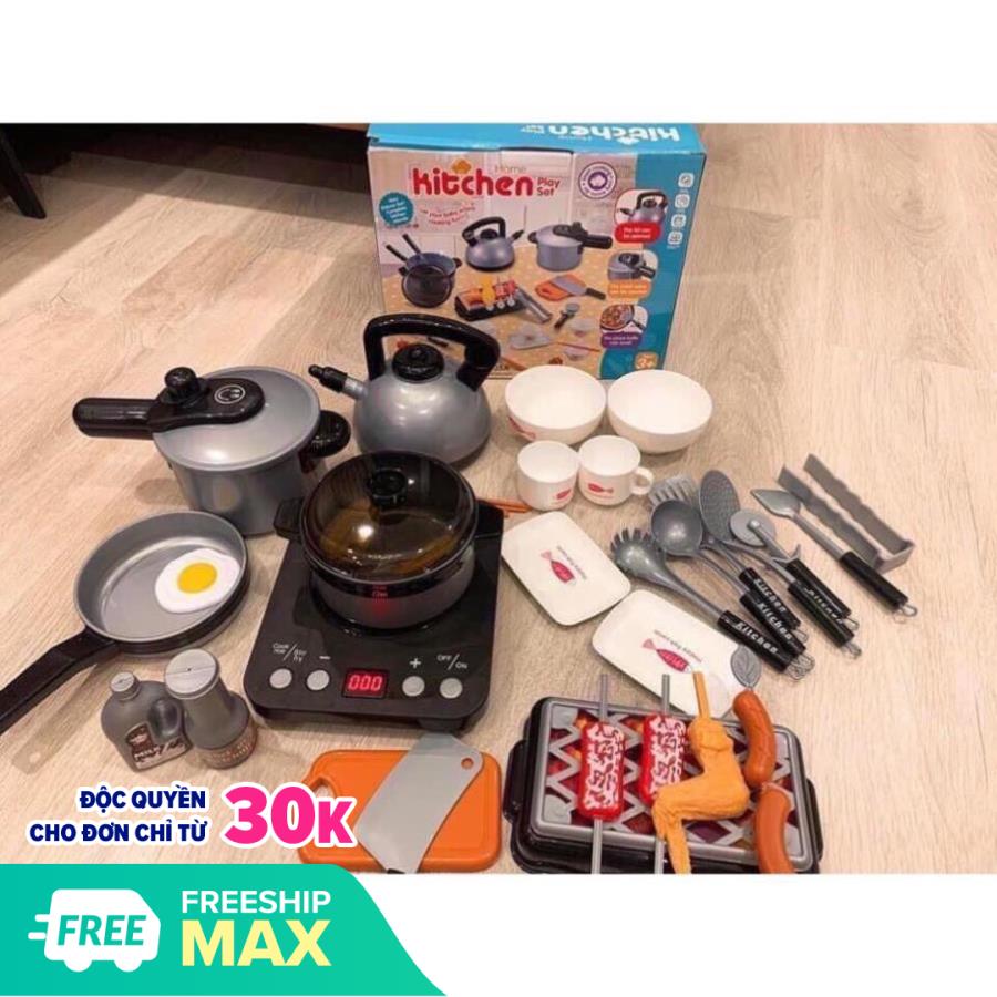 BỘ ĐỒ CHƠI NẤU ĂN 36 MÓN CAO CẤP KITCHEN HOME - Quà tặng 1/6 cho bé