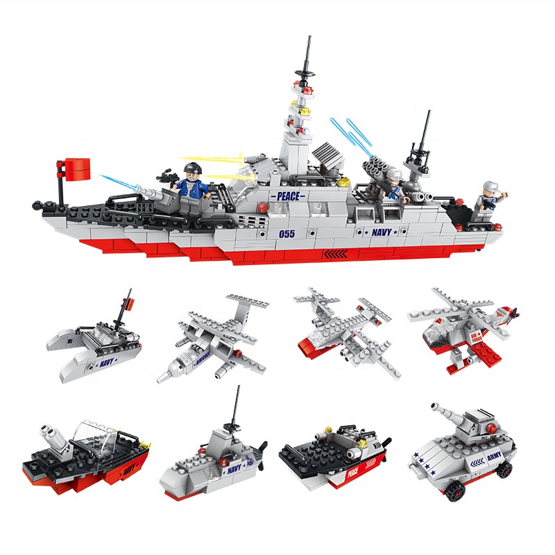 Hộp lẻ đồ chơi lego lắp ráp Tàu chiến tuần dương Lele brother 8538
