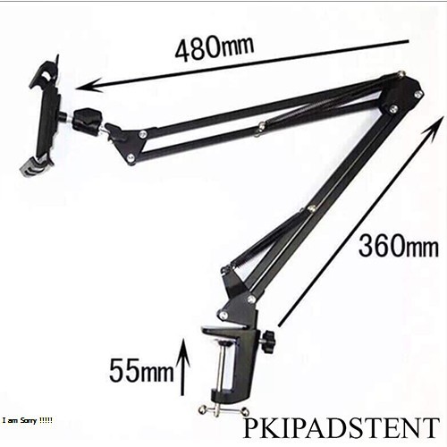 Chân kẹp đa năng loại cao cấp, giá đỡ điện thoại thông minh gắn đầu giường, cạnh bàn dùng livestream xoay 360 độ khung sắt cao 80cm rất chắc chắn.