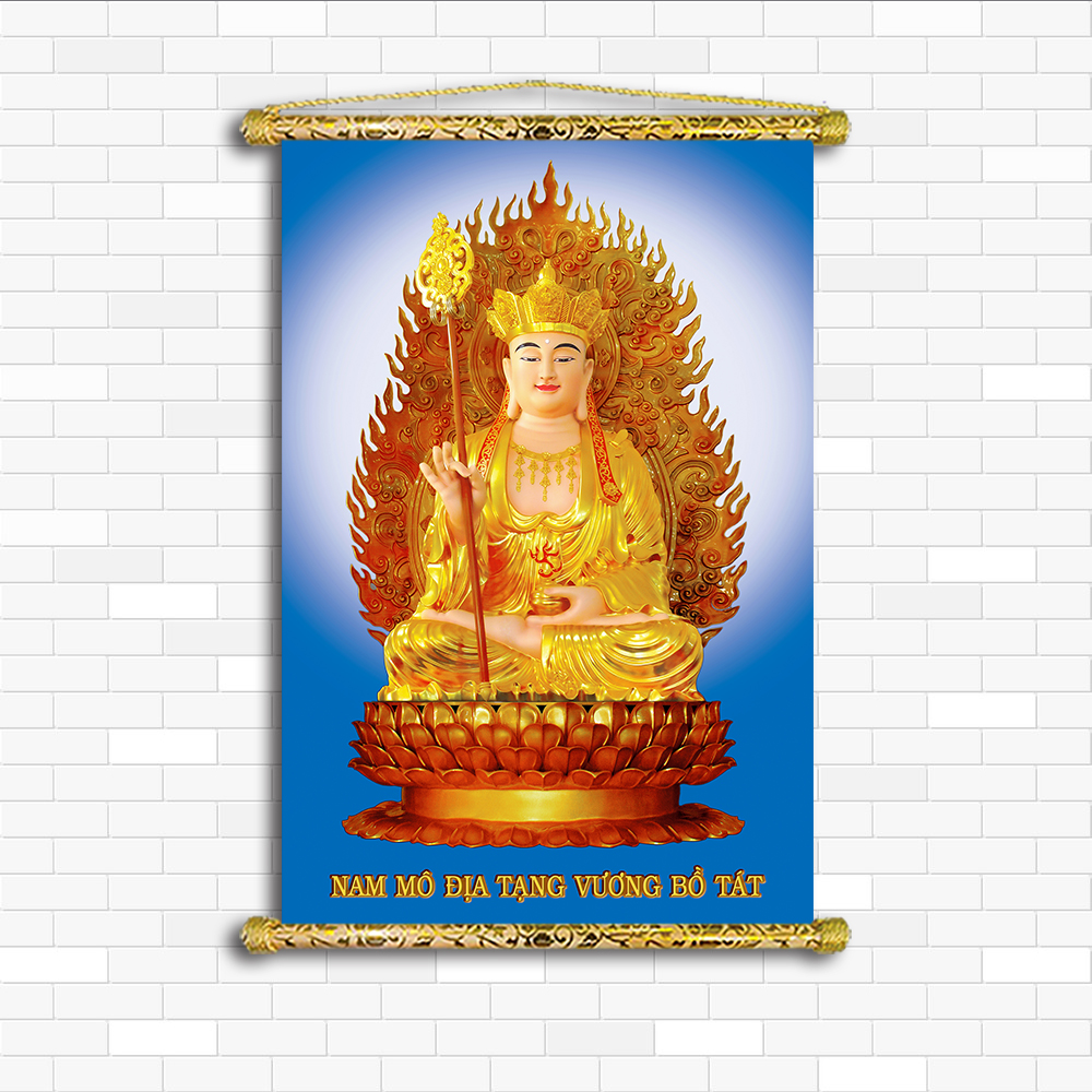 [HCM][ Tranh Canvas Phật Giáo nẹp gỗ ] Địa Tạng Vương Bồ Tát KT: 40X60cm nhiều mẫu lựa chọn