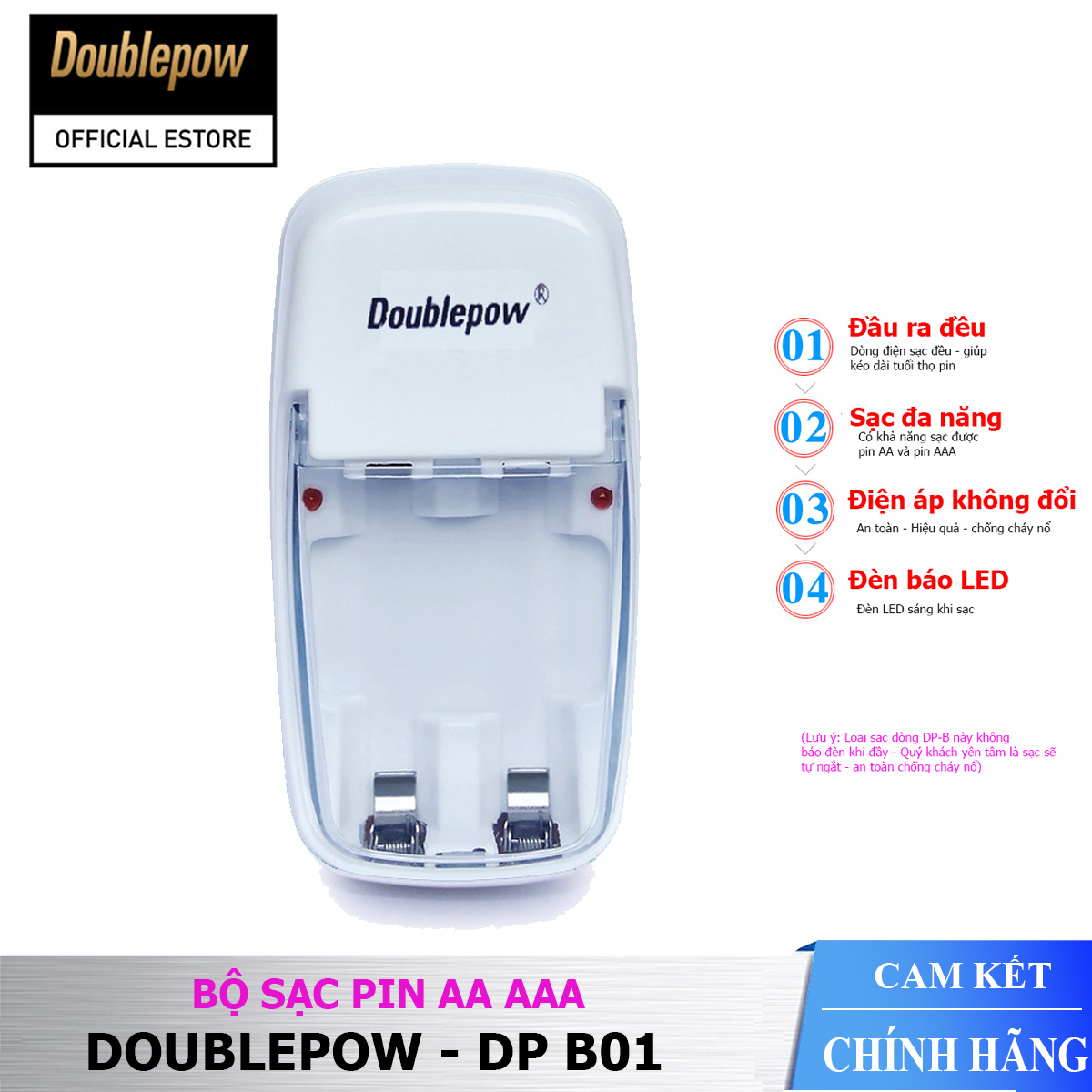 Sạc pin tiểu aa aaa doublepow dp-b01 - hàng chính hãng