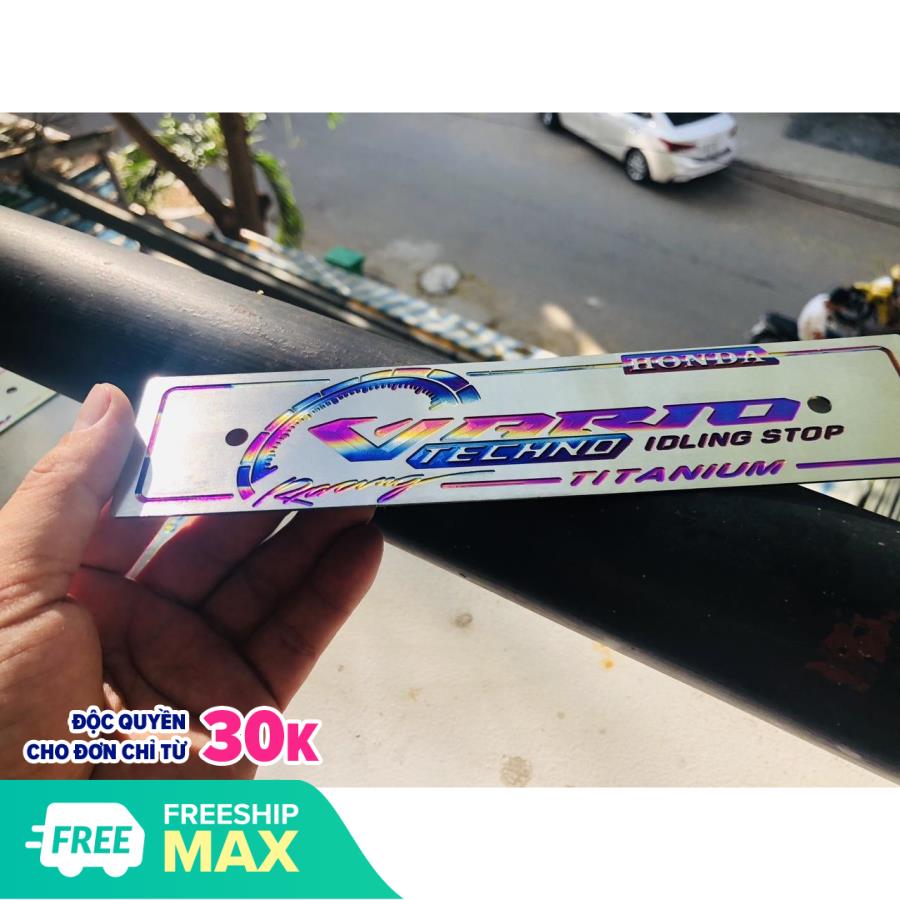 [HCM]Bảng tên VARIO titan cnc full system Tặng pát gắn bảng tên vario và ốc titan gắn bảng tên 6li2