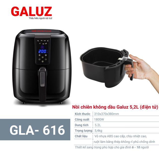 Nồi chiên không dầu Galuz, , Tặng bình xịt dầu thủy tinh 99k, nồi chiên chân không, nồi chiên không khí, nồi chiên, TNA Mart
