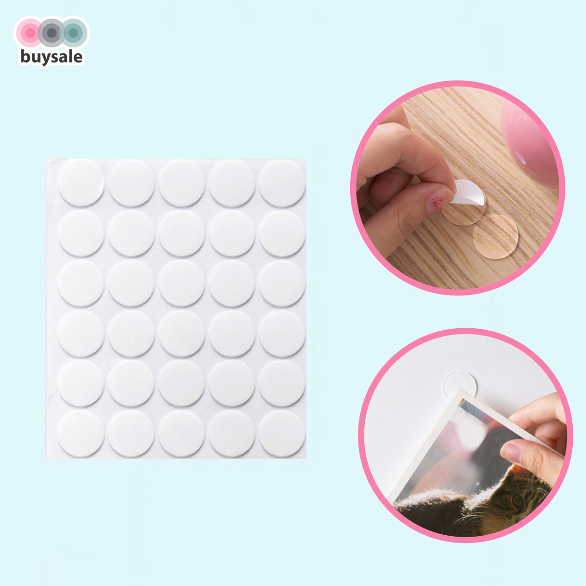 [HCM]1 tờ 30 miếng dán 2 mặt công nghệ siêu dính nano không để lại vết bẩn khi tháo -  buysale - BSPK138