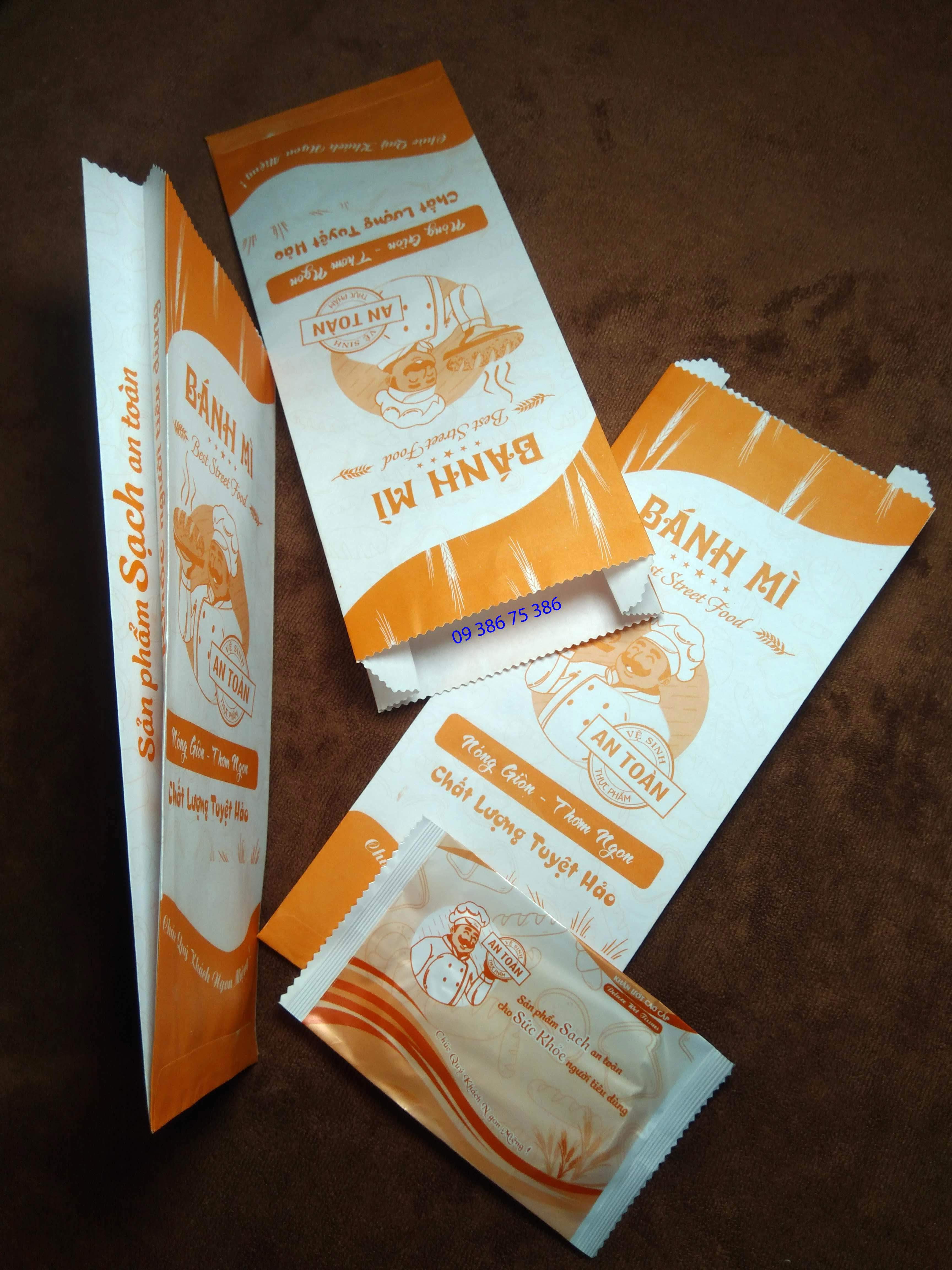 [HCM]Combo 100 Khăn lạnh Bánh Mì + 100 Bao Bánh Mì (Túi Giấy Bánh Mì)