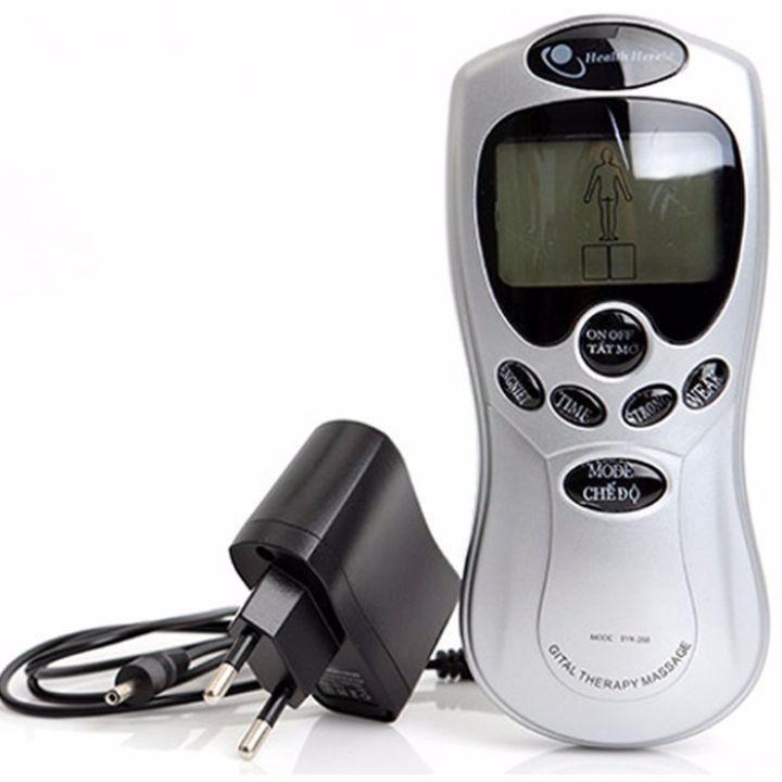 MÁY MASSAGE XUNG ĐIỆN 4 MIẾNG DÁN Health Herald SYK 208 (Xám bạc)