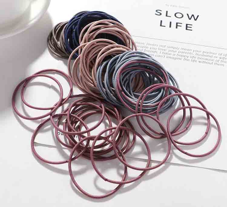 Raffer Bộ 100 dây buộc tóc nữ - Dây thun buộc tóc siêu dai tỉ mỉ lại xinh xắn RF029