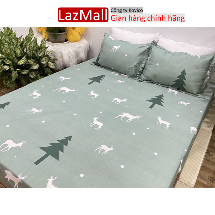 Vỏ chăn lồng ruột 2mx2m2 có khóa kéo,vải cotton poly hàn,mẫu cây thông xanh Sunzin  Kho chăn ga gối, ga giường, drap giường