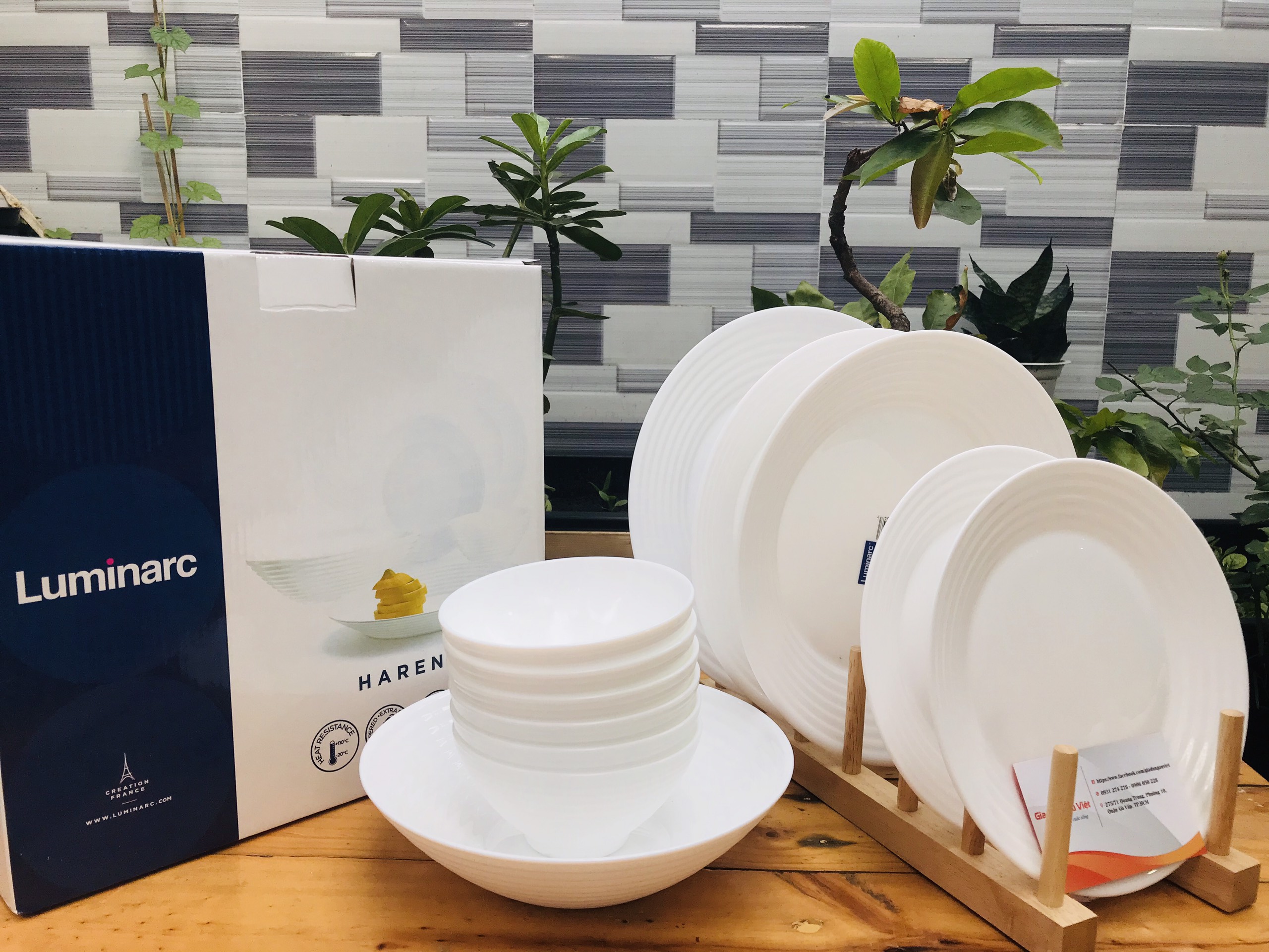 Bộ Bàn Ăn Thủy Tinh Luminarc Harena Trắng 12 món