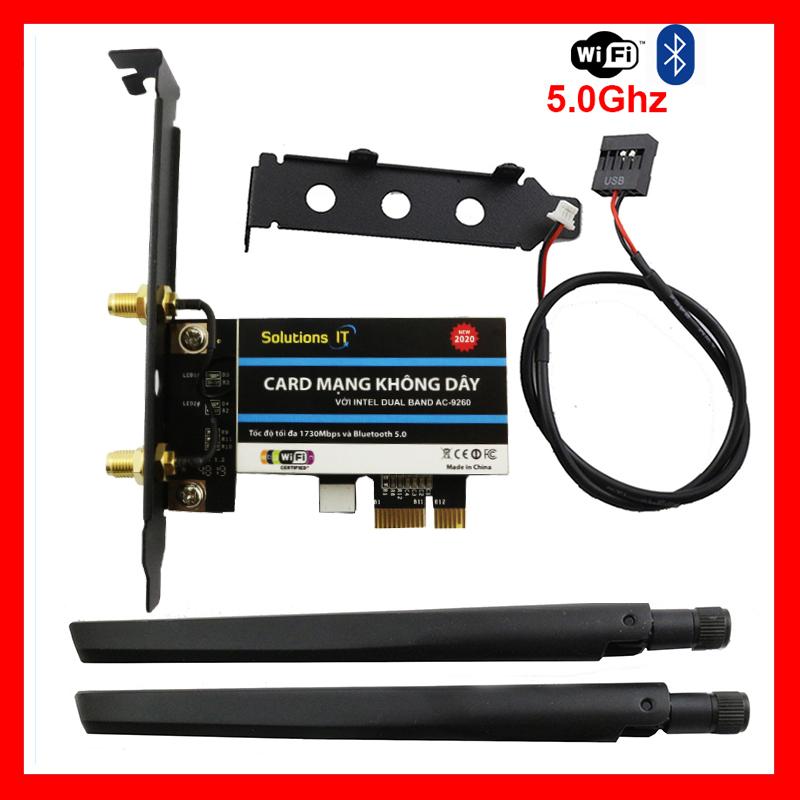 Card Wifi Intel AC3165 AC7260 AC8260 AC9260 AX200 cổng PCI-e cho máy bàn - Card Wifi PC Intel tốc độ cao