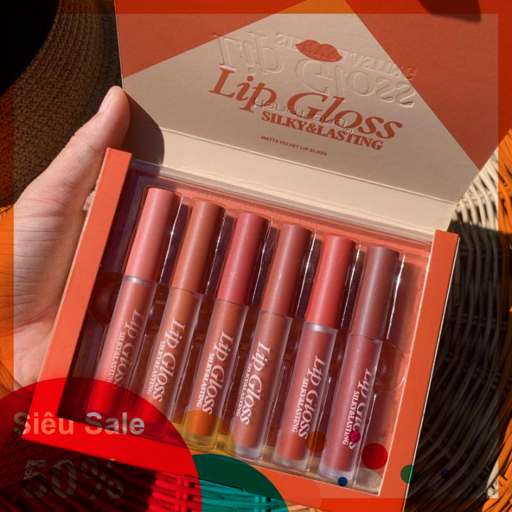Set son kem lì 6 cây Lipgloss - Cavali - Son kem không khô môi, tone màu chuẩn, thời thượng