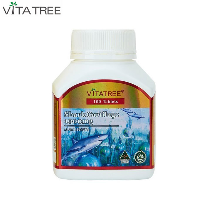 [HCM]Vitatree Shark Cartilage 1000MG – sụn cá mập Úc Phục hồi cấu trúc mô sụn khớp giảm đau khớp do viêm thoái hoá khớp Úc