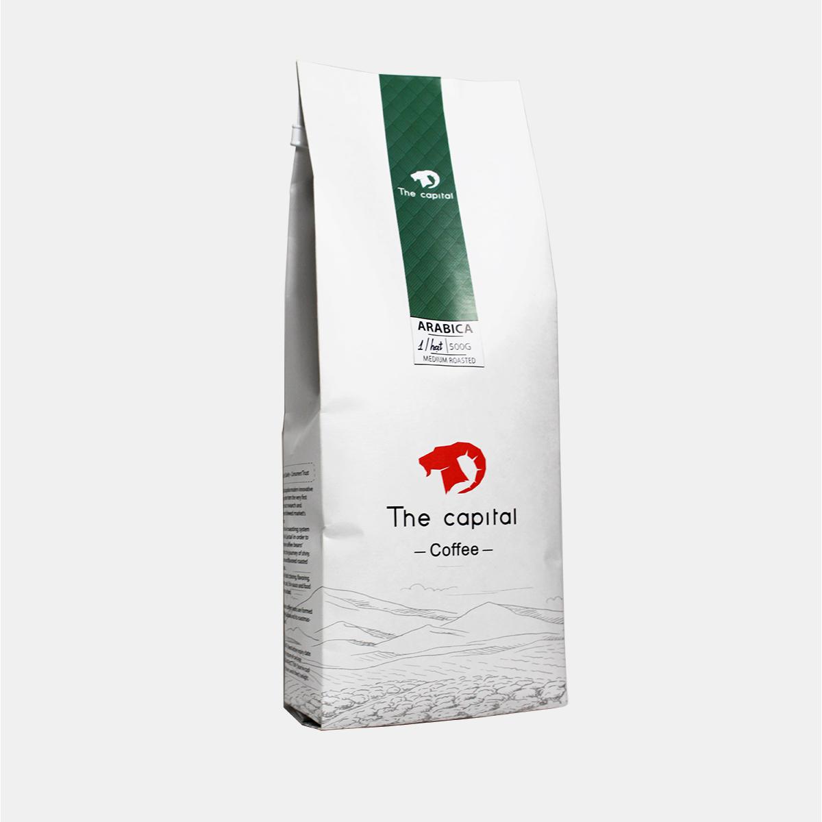 Cà phê arabica thuần khiết - the capital - gói 500g - rang mộc nguyên chất - café - coffee - hạt