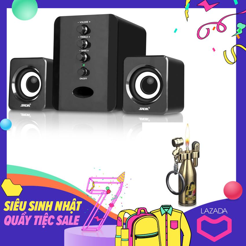 Loa vi tính, loa máy tính sada d-202 âm thanh chân thực sống động + tặng bật lửa xăng đá jobon zb-628