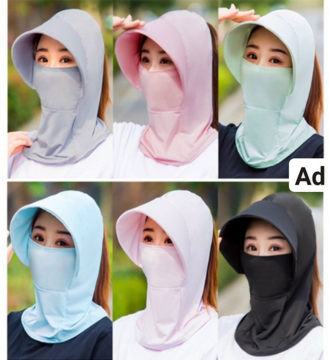 Mũ chống nắng kèm khẩu trang chống tia cực tím vải thun lạnh cao cấp, nón chống nắng ninja
